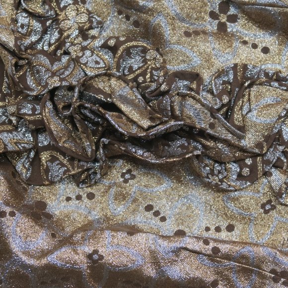 Vintage Retro Gold Metallic with Ruffles Romper - Handmade size Medium - Picture 4 of 10